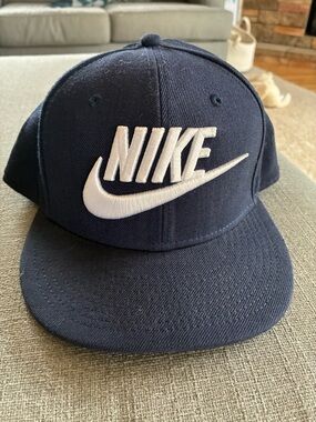 Nike True Navy Blue Flat-Brim Swoosh Snapback Hat